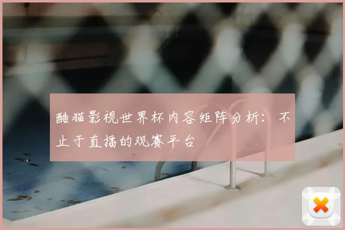 酷猫影视世界杯内容矩阵分析：不止于直播的观赛平台